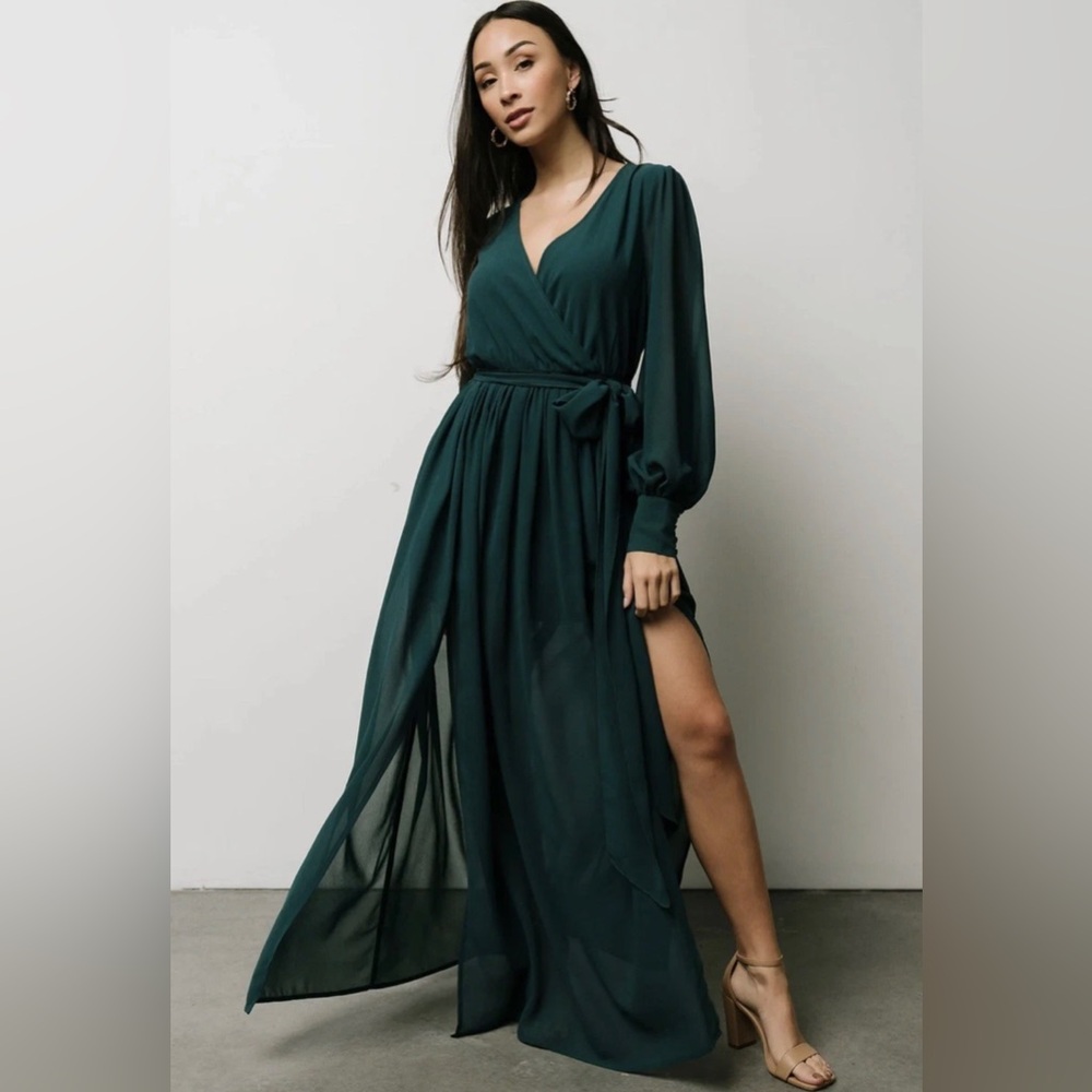 NWT Baltic Born Celine Maxi Dress Hunter Green XS
